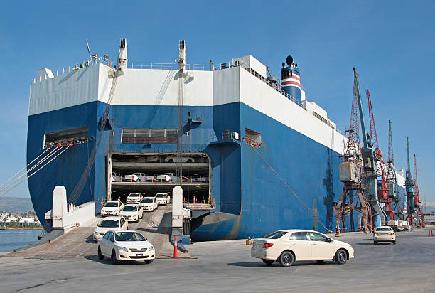 Shipping Cars RO-RO - Roll On/Roll Off Shipping Cars RO-RO - Roll On/Roll Off ferry photos stock pictures, royalty-free photos & images