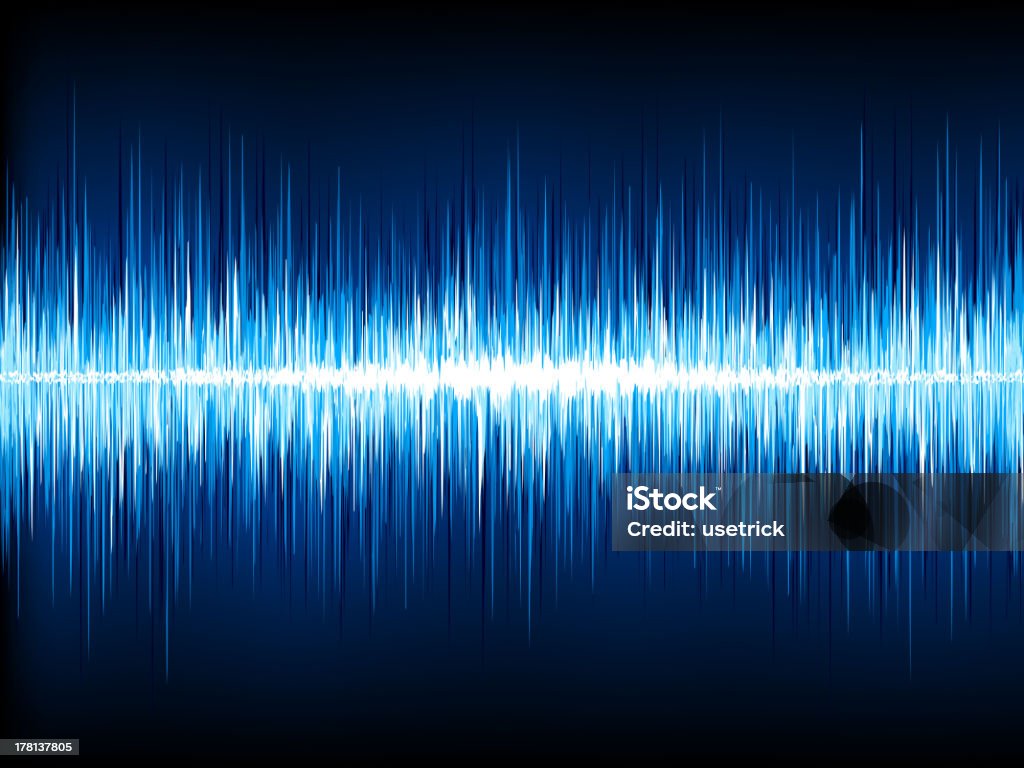 Fale dźwiękowe z oscylacyjną na czarny. EPS 10 - Grafika wektorowa royalty-free (Wzór fali)