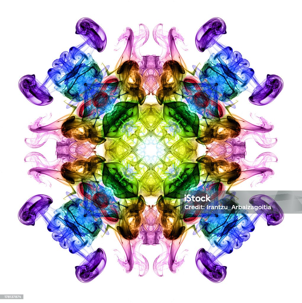 Colorful fractal smoke pattern, kaleidoscope forms Abstract Stock Photo