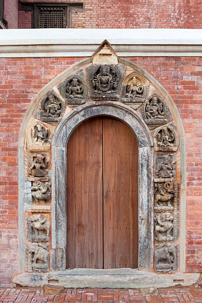 istock Old Stone carved gate in Patan Durbar Square. 178138493