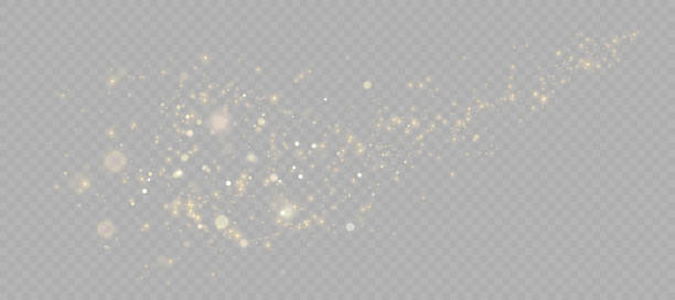 легкая пыль с множеством мерцающих частиц. рождественская золотая пыль фон - sparks stock illustrations