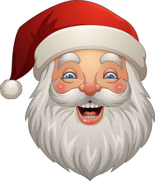 ilustraciones, imágenes clip art, dibujos animados e iconos de stock de cabeza feliz de santa claus de la historieta - 13427