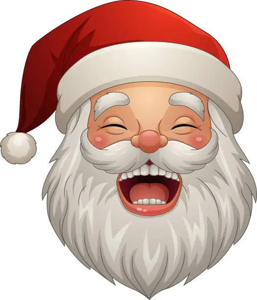 Vector illustration of Cartoon smiling santa claus head