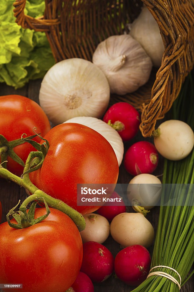 Fundo de produtos hortícolas - Royalty-free Alface Foto de stock