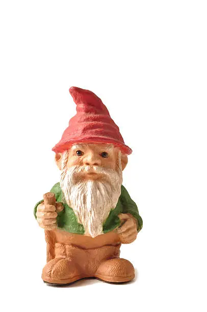 Garden gnome isolated on a white background