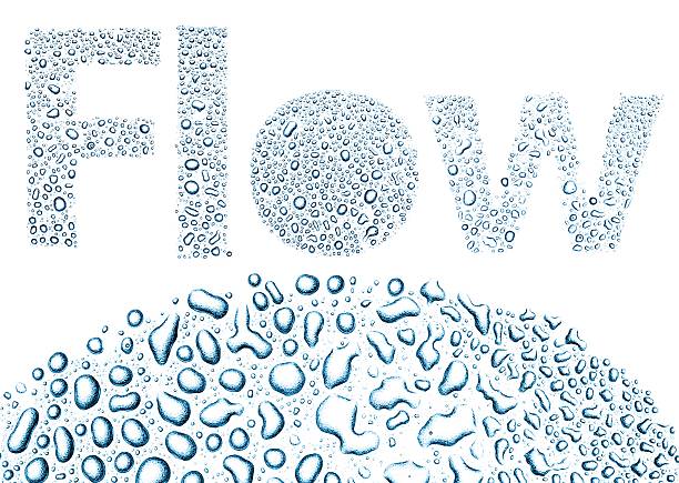 istock Flow made of water drops, background on white 178142234
