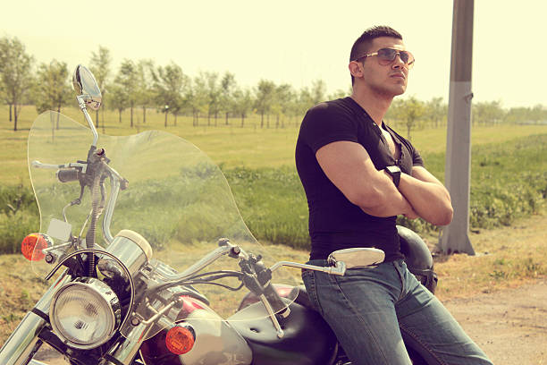 istock Young guy on his motorbike 178142295