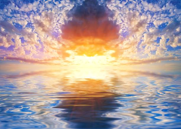 majestic sunset reflected in a water