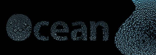 istock Ocean made of water drops, background on black 178143805