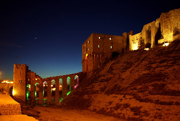 Main entrance to the citadel of Aleppo in Syria