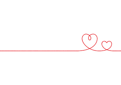 Red Heart Line Icon Simple Handdrawn Red Heart Line Art Stock Illustration - Download Image ...