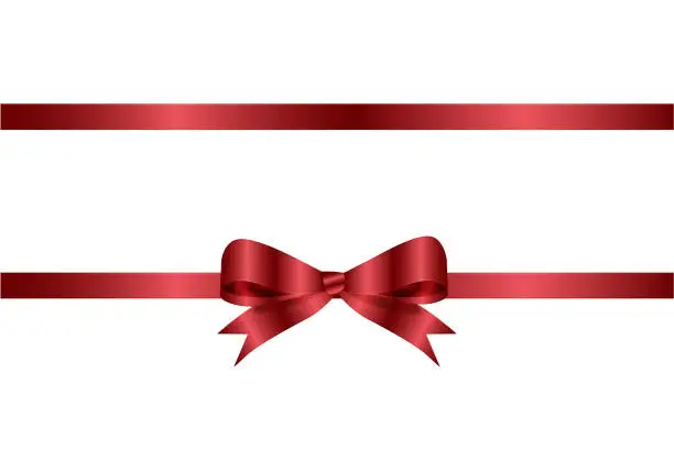 Vector illustration of Red bow and ribbon, for decorating gifts and surprises for the holidays.