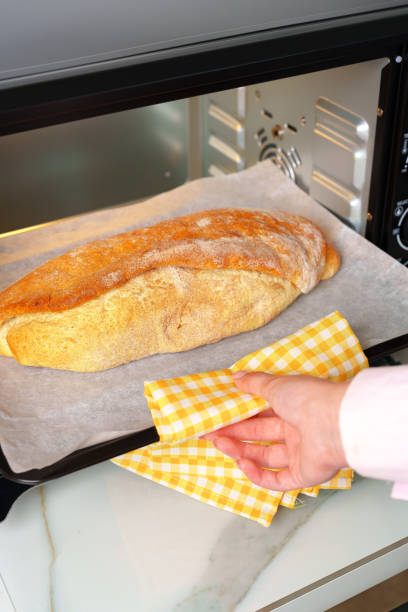istock Woman's hands taking fresh bakery out of mini oven 1781453907