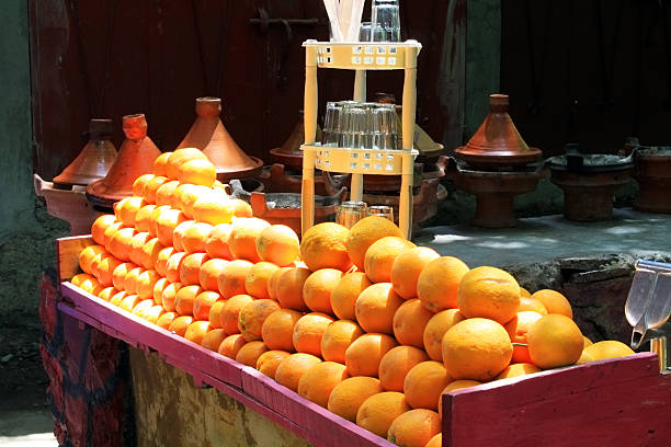 Fresh oranges on the street market (Morocco).