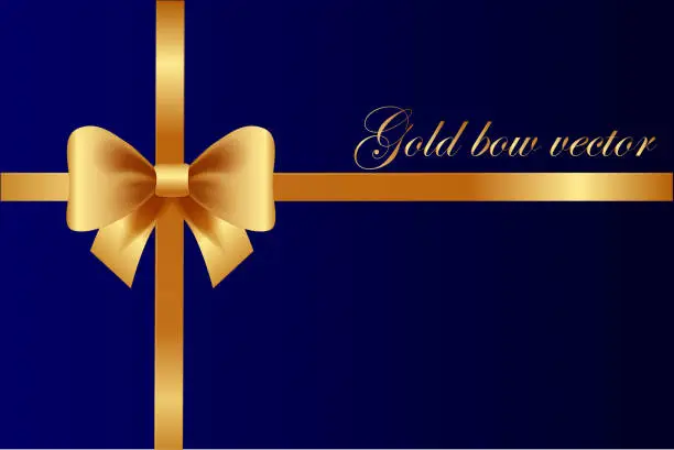 Vector illustration of Gift card with a golden bow, discount certificate.