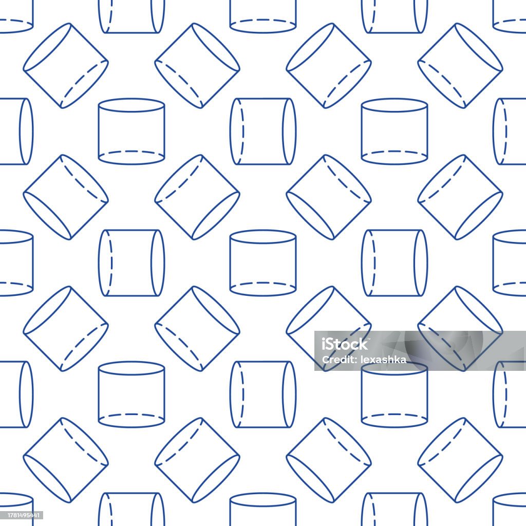 Cyliner Pattern Cylinder Geometrical Figure Vector Linear Seamless Pattern Geometry ...