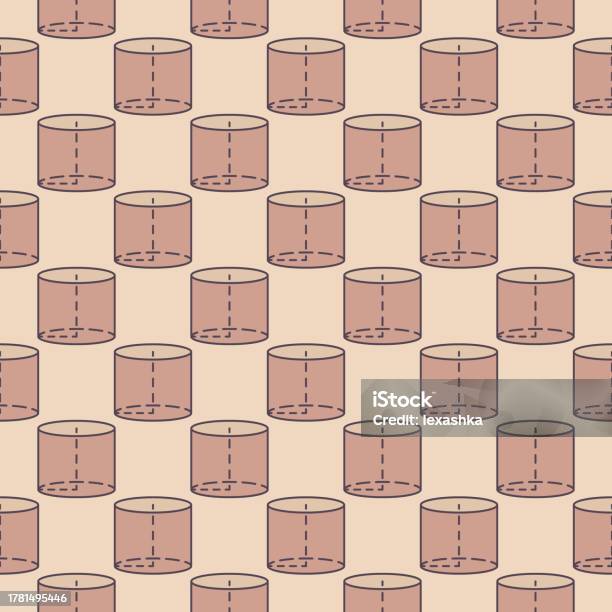 Cylinder Shape Creative Seamless Pattern Vector Geometry Concept ...