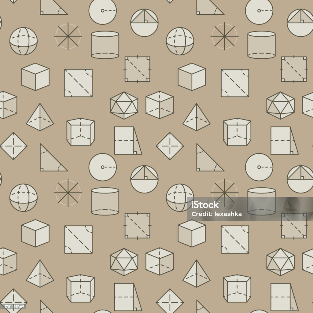 Geometrical Figures Vector Colored Seamless Pattern Geometry Education ...