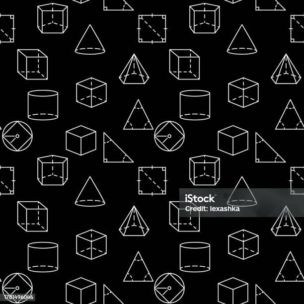 Patterns Math Figures Example Arrow Mathematics Figures Dark Thin Line Seamless Pattern Geometry Education ...