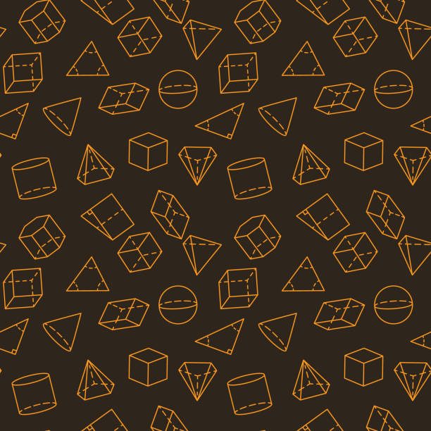 Mathematics Figures dark linear seamless pattern - Geometry Science vector background Mathematics Figures dark linear seamless pattern - Geometry Science concept vector background perimeter formula stock illustrations