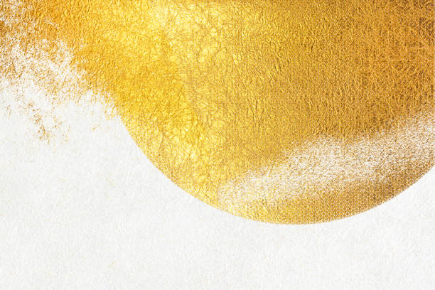 istock Japanese background with gold pattern on white Japanese paper. 1781496314