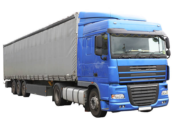 istock Big blue  truck. Isolated over white. 178151152