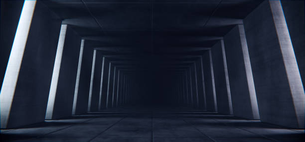 istock Futuristic concrete tunnel, hallway, brutal architecture background 1781520495