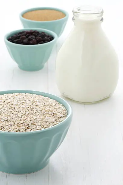 Delicious and nutritious oatmeal ingredients , the perfect healthy way to start your day.