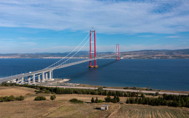 dardanelles bridge - çanakkale stok fotoğraflar ve resimler