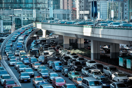 automobile la congestión en la mañana hora pico photo