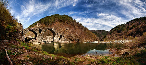 istock Panorama of  Devil's Bridge on Spring, Ottoman Architecture , Ardino , Bulgaria 178153489