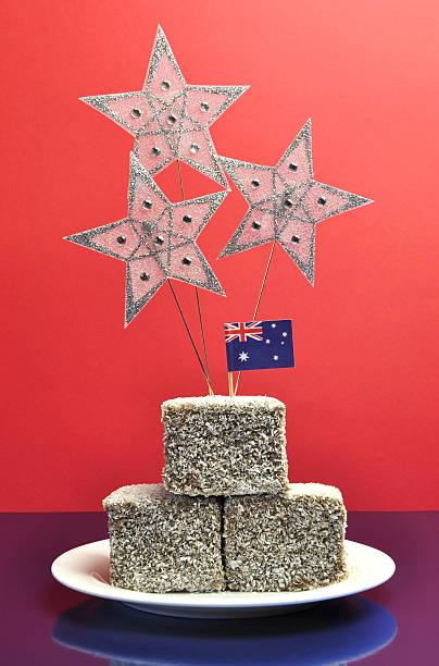 1 月 26 日、オーストラリア、ラミントンケーキ、星 - lamingtons australia australia day celebration ストックフォトと画像