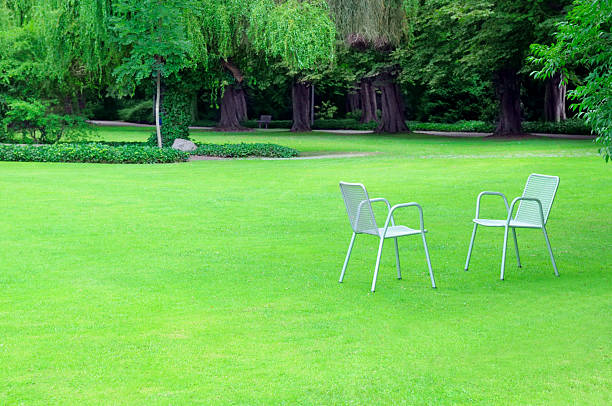 istock Lounge chairs  in the summer park 178156215