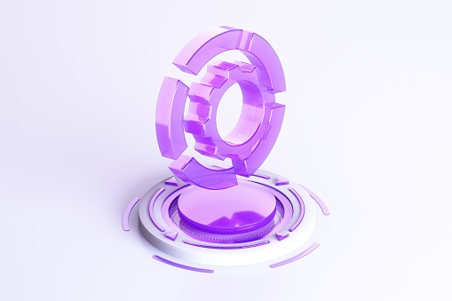 3D rendering of purple business icons