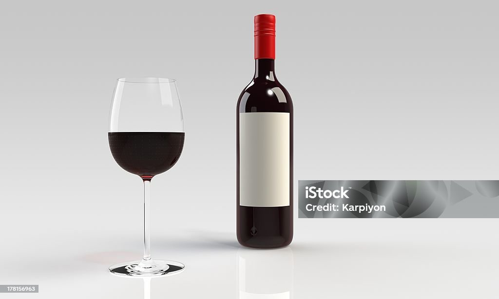 ボトルのレッドワイン付きのガラスの絶縁 - お祝いのロイヤリティフリーストックフォト