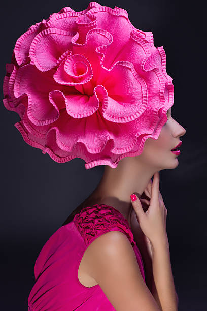 istock Girl with big flower on head 178156986