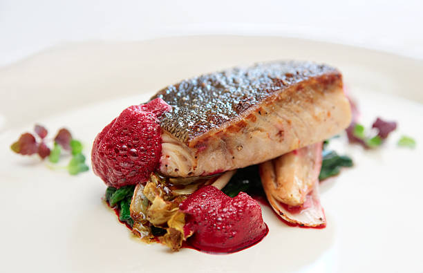 istock Black cod fillet witt chicory and beetroot juice froth 178157863