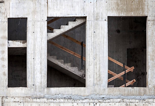 istock Abstract background with concrete wall and staircase 178157873