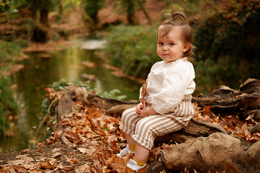 baby girl in autumn