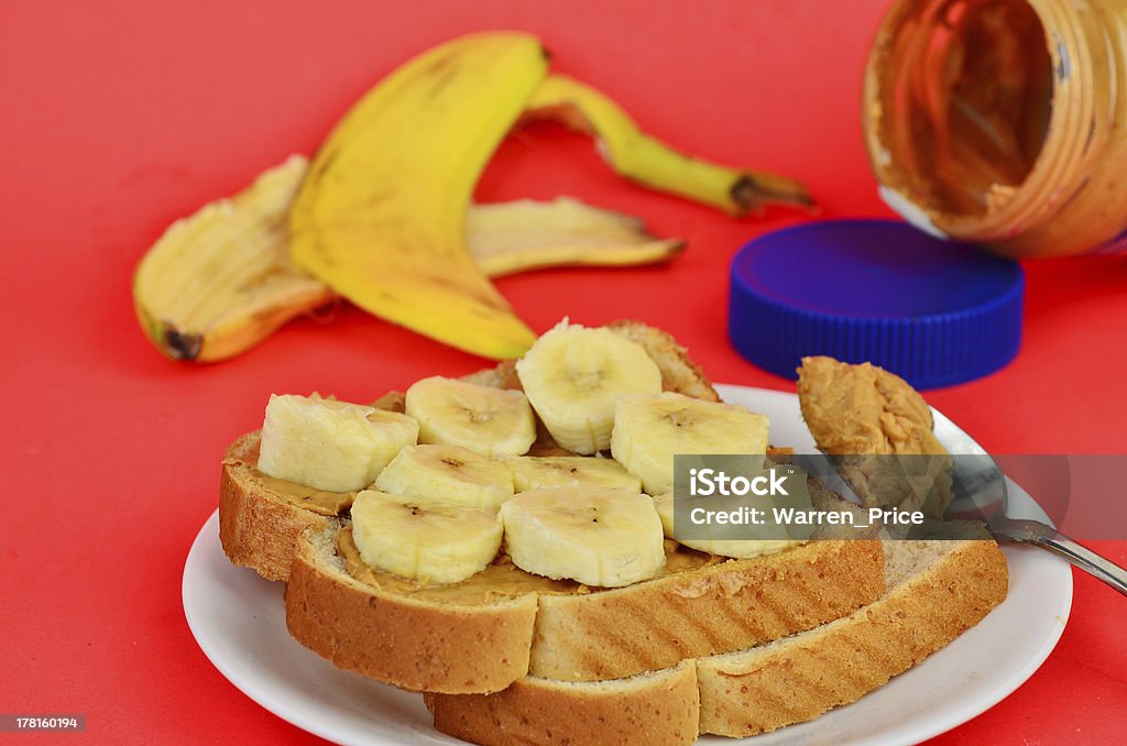 Manteiga de Amendoim e Banana - Royalty-free Alimentação Saudável Foto de stock