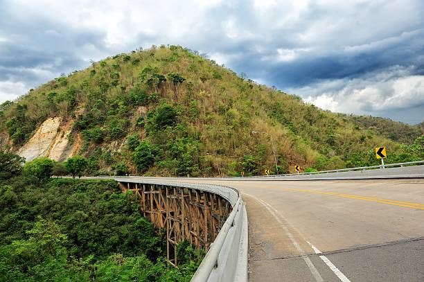istock Curve road mountain in dark 178161472