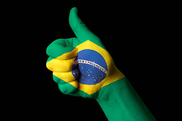 istock brazil national flag thumb up gesture for excellence 178162560