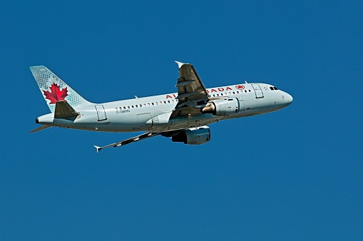 Halifax Stanfield International Airport, Canada - May 21, 2015: Air Canada Express Bombardier CRJ-200ER, C-FZJA. Air Canada Express is a regional airline for Air Canada.