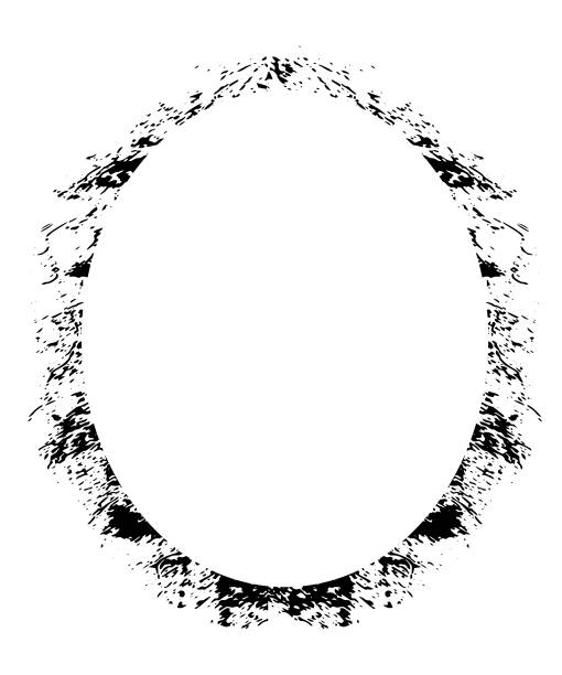 istock White circle background with black grunge brush strokes. Abstract vintage grunge round stock brush album element, square vector template old photo effect and film grain texture 1781645427