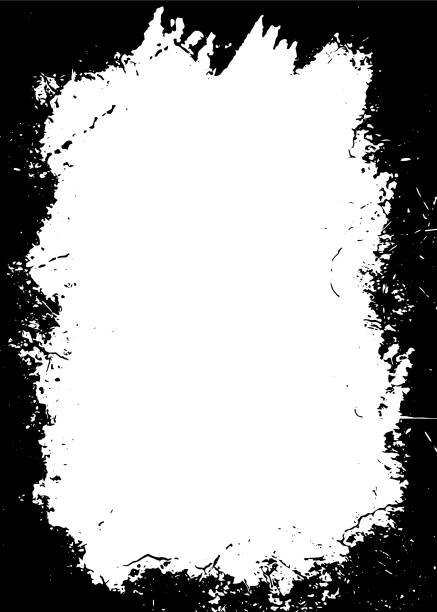 istock Black and white Grunge photo frame, Grunge border background. Abstract vintage grunge round stock brush album element, square vector template old photo effect and film grain texture 1781650885