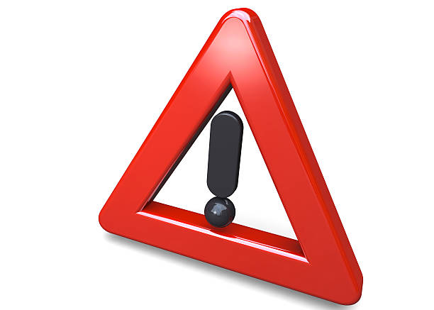 3d red glossy triangle caution warning sign or exclamation mark sign icon set of collection isolated over white background creative idea conceptual 3D rendering