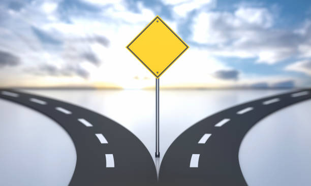 istock Divided Road And Decisions With Road Sign 1781660357
