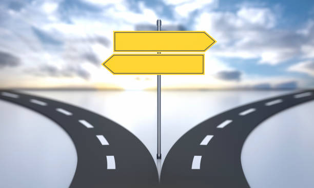 istock Divided Road And Decisions With Road Sign 1781660406