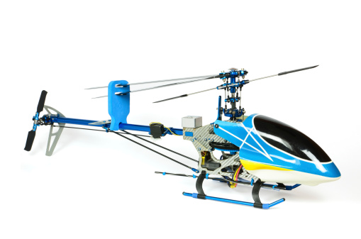 Radio Controlled Helicopter model carnopy isolated on white background