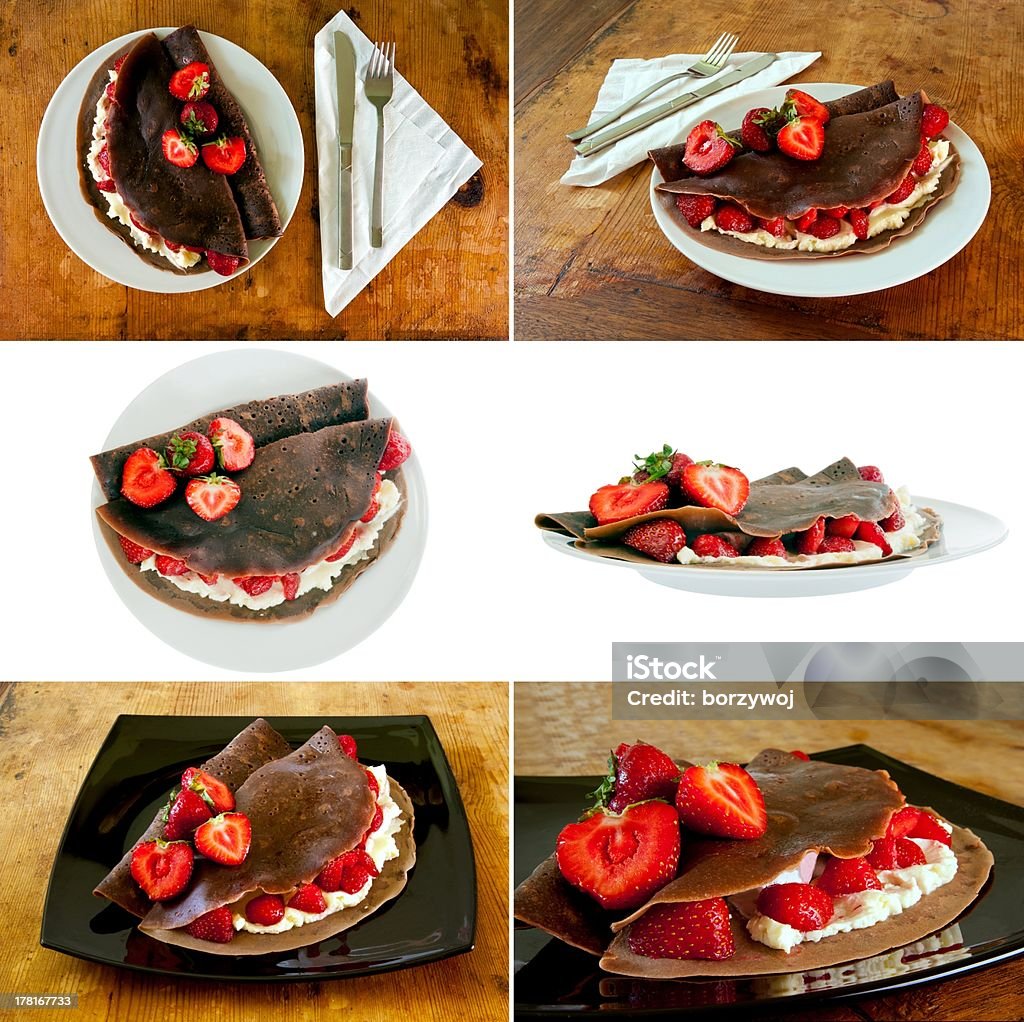 Panquecas de chocolate, sobremesa - Foto de stock de Bandeja royalty-free